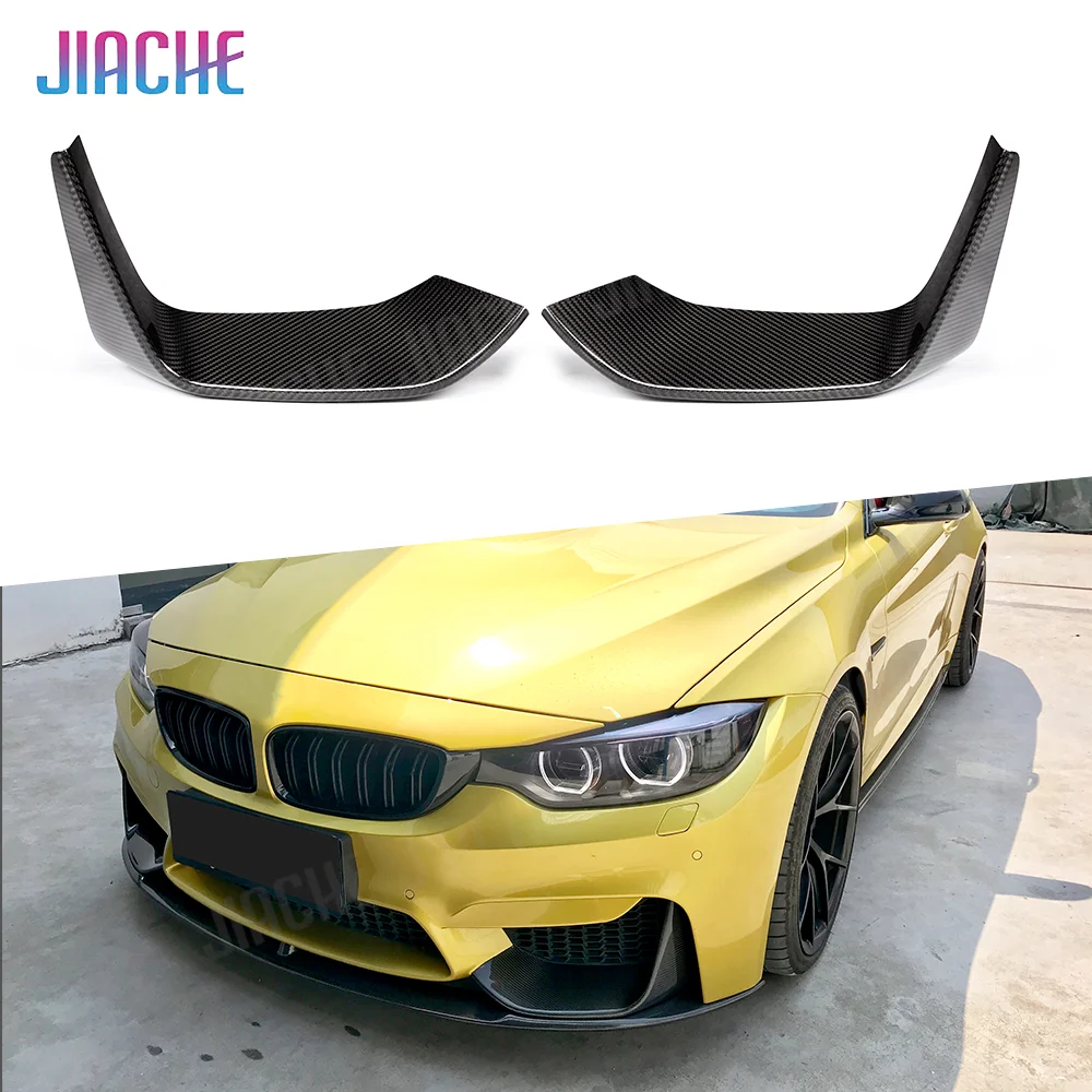 

JIACHE Dry Carbon Fiber Front Bumper Lip Flaps Apron Splitters Body Kits For BMW 3 Series F80 M3 4 Series F82 F83 M4 2014-2017