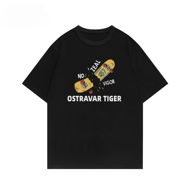 

New American trendy brand short-sleeved T-shirtscouple outfitsdesign-sense topsand new pure cotton summer clothes