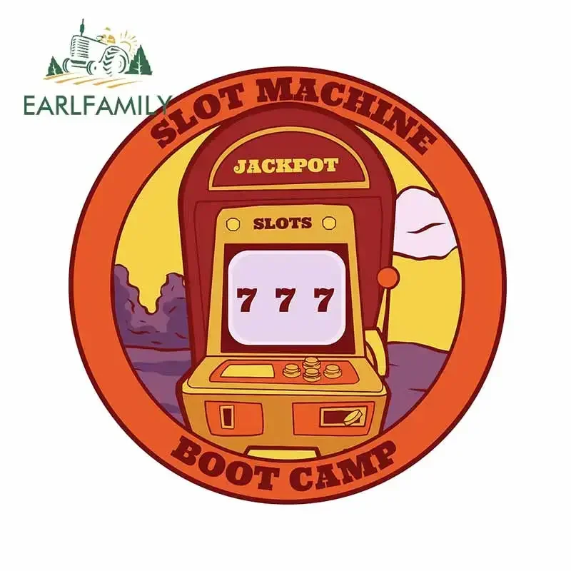 EARLFAMILY 13cm x 12.8cm For Retro Casino Slot Machine Vinyl Car Stickers Bumper Decal Waterproof Suitable for SUV Decor