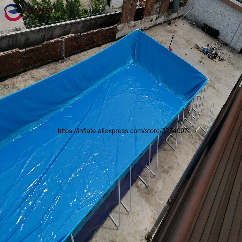 Intex-PISCINA rectangular desmontable de metal y acero, piscinas sobre el suelo para Parque Acuático