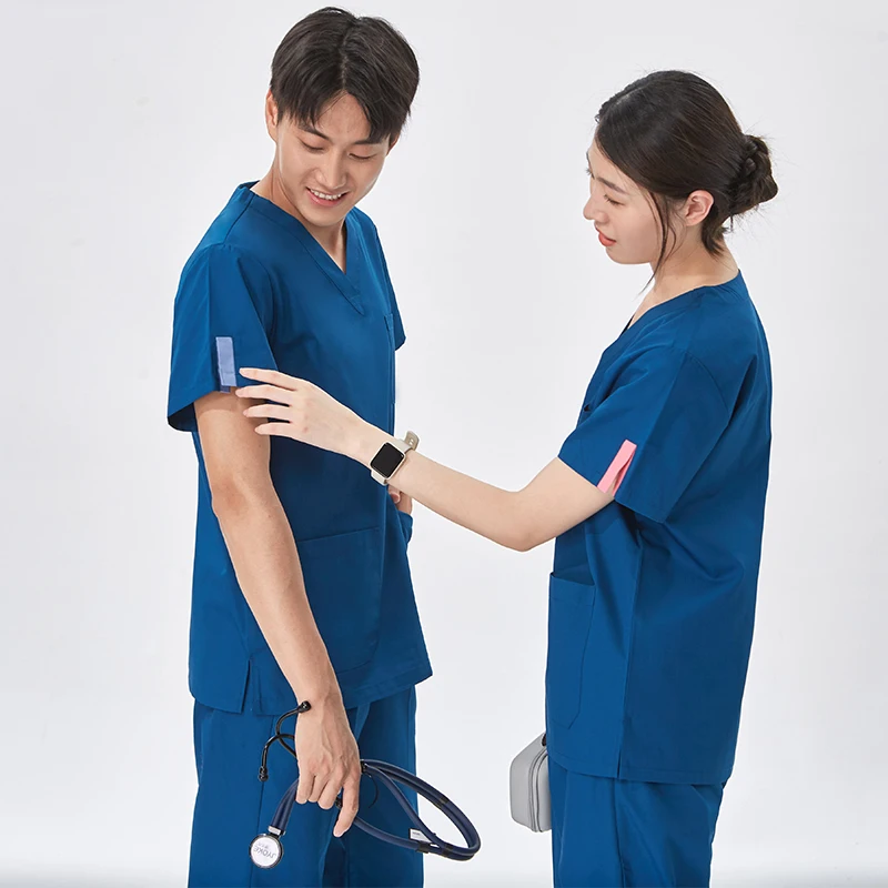 Premium Medical Uniforms Doctor Nurse Scrub Sets Dustproof Dentist Vet Workwear Pet Clinic Pharmacy Nursing Clothes for Men 209