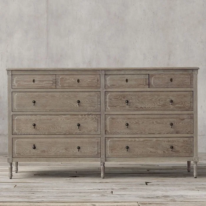 Living room furniture retro solid wood high 10 drawers cabinet