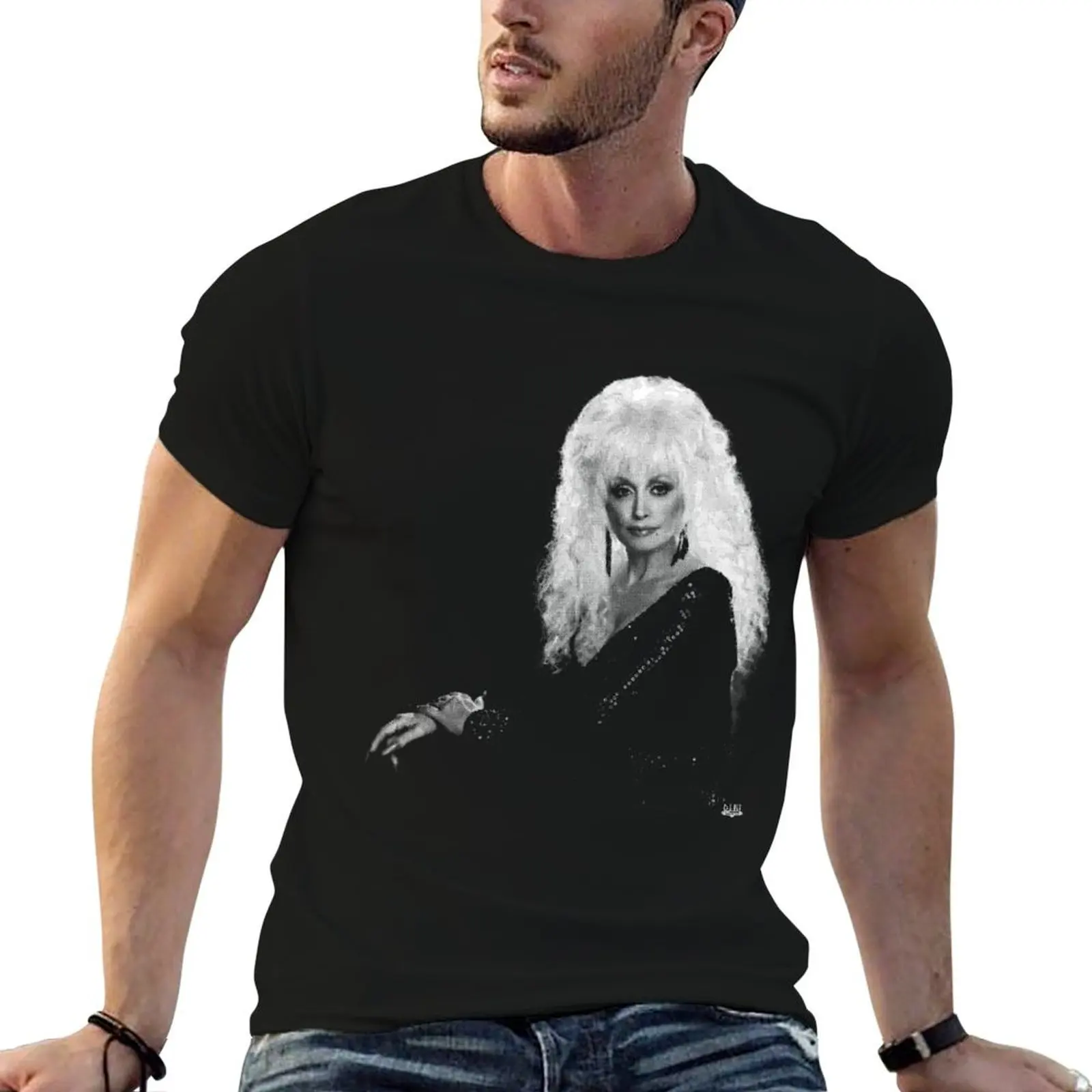 Basic Black and Dolly T-Shirt Active Sports Short Sleeve Cotton Shirt