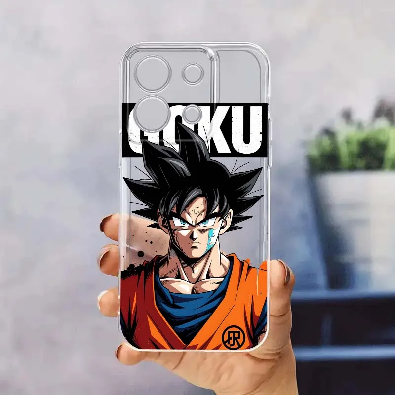 

Luxury Goku Dragon Ball For Xiaomi Redmi 10 11 K30 K40 K50 K60 K70 Pro Prime Plus Ultra Zoom 5G TPU Transparent Phone Case