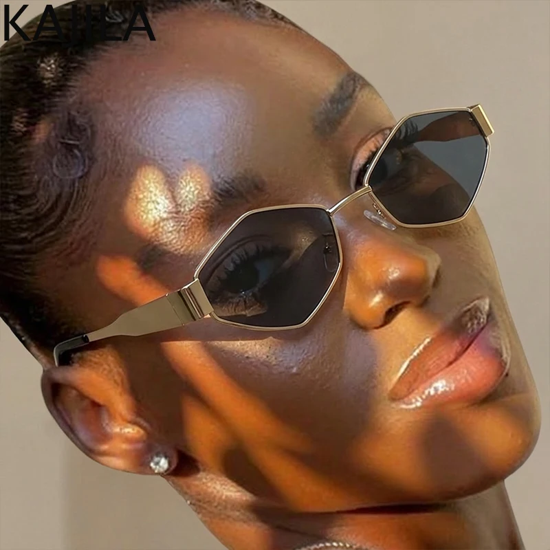 

Small Frame Hexagon Punk Sunglasses Women 2026 Luxury Brand Metal Polygon Sun Glasses For ladies Vintage Shades Eyewear UV400