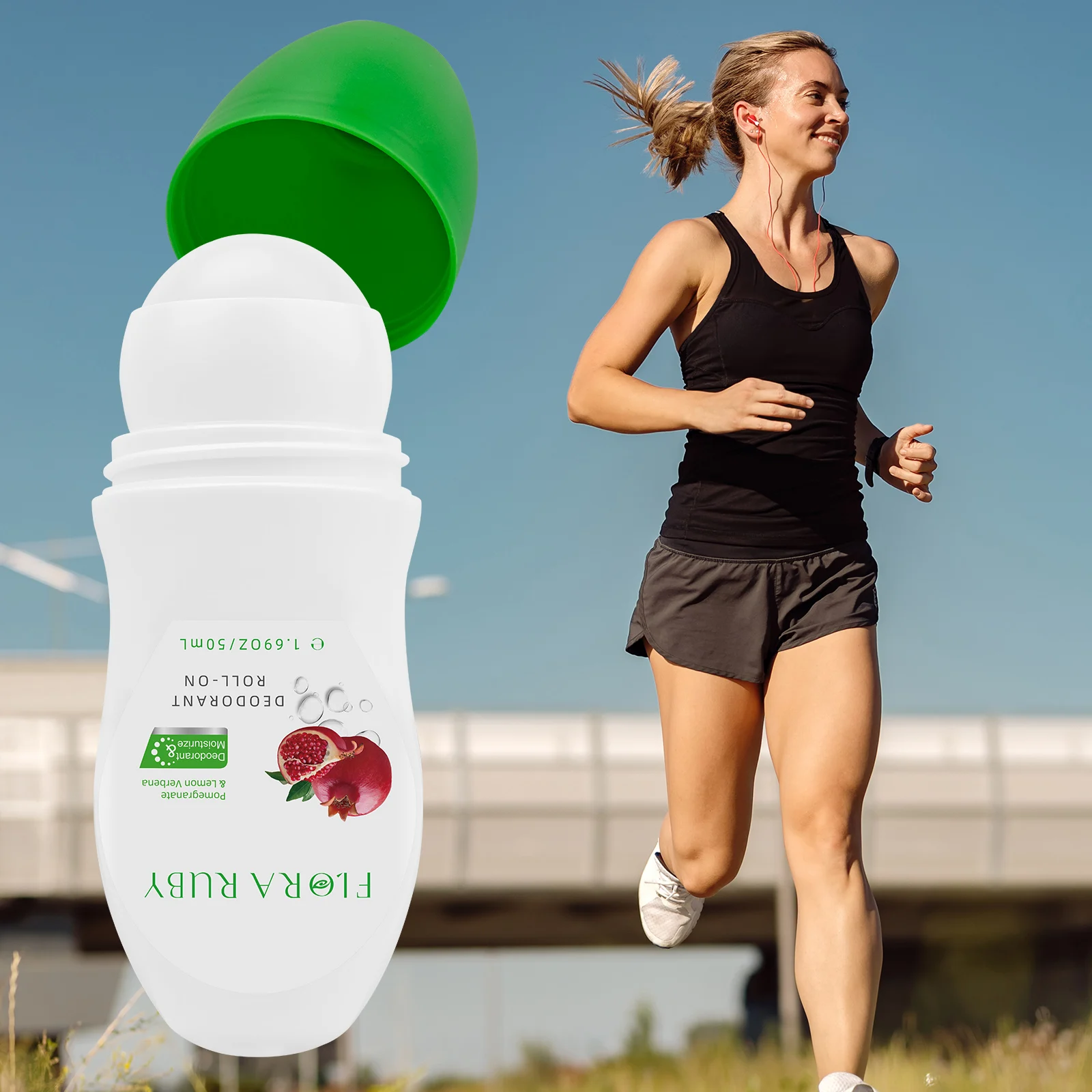 Body Deodorant roll on aluminum free deodorant ball provide 48hr odor protection Compact And Portable Suitable For Sport and use