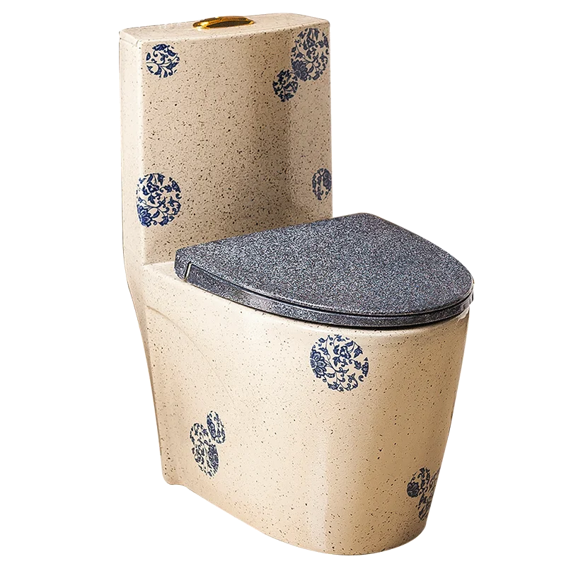 

Бытовой сифонный унитаз, ретро-туалет, керамический художественный унитаз, старинный синий и белый