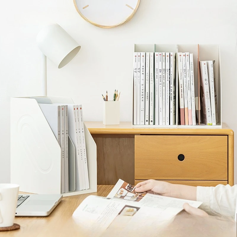 Student Office Desktop Storage Folder, Detachable Partition Book Storage Rack Book Stand