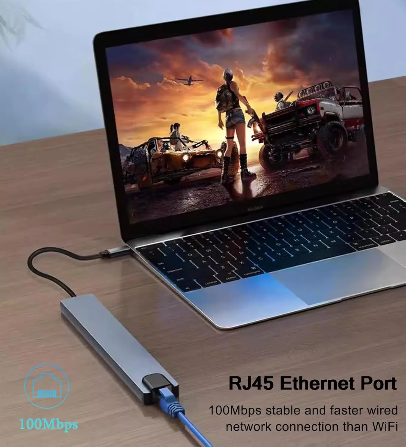 Immagine 4: Docking Station USB C con HDMI 4K, Ethernet 100Mbps, Lettore Schede SD/TF, USB 3.0/2.0 e Ricarica PD 100W - per Macbook