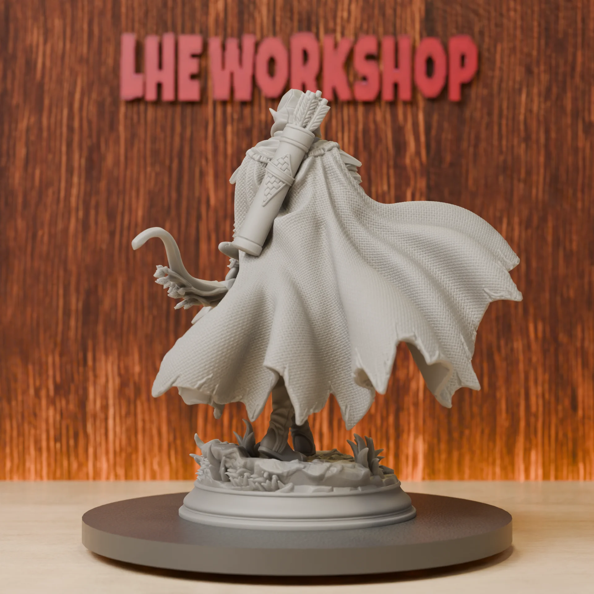 Female Elf/Drow Ranger Miniatures | 28mm-75mm | Resin 3D Printed DND Pathfinder Mini | Unpainted Grey