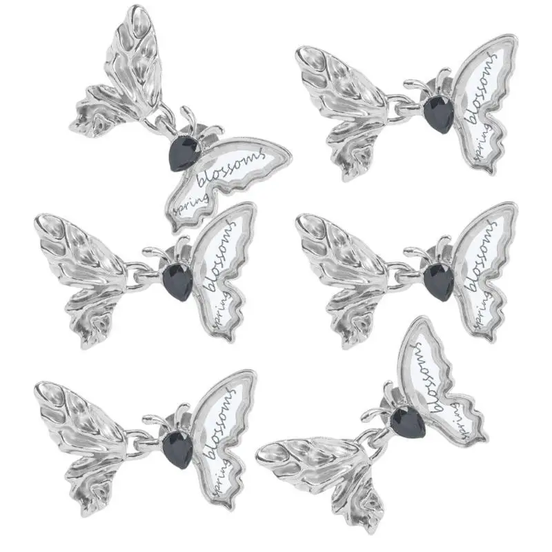 

652F Tighten Waist Button Alloy Butterfly Adjustable Pin for Women Girls Tighten Waist Jeans Button Replacement