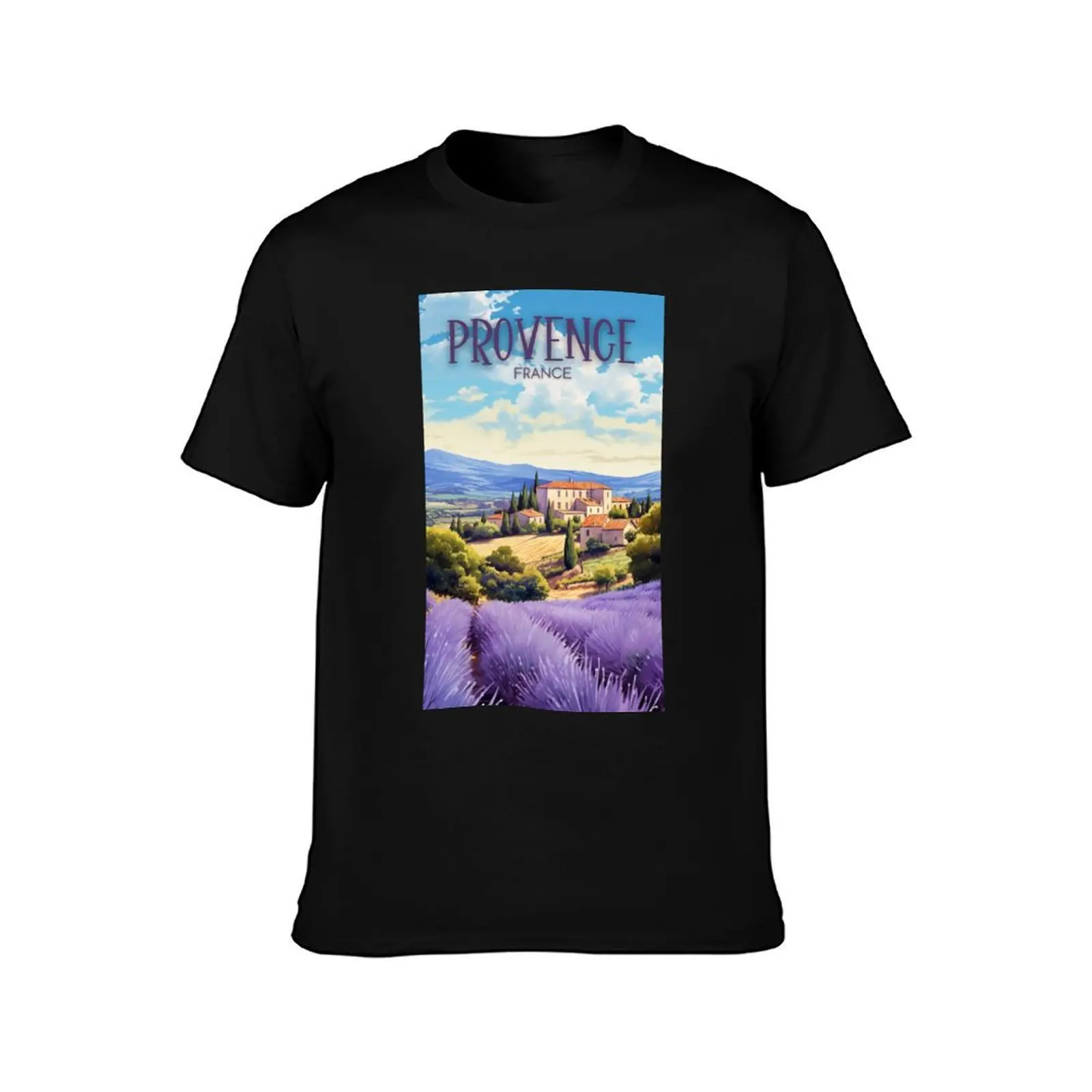 A Watercolor Illustration of Provence - France T-Shirt customizeds blanks plus size clothes mens t shirt