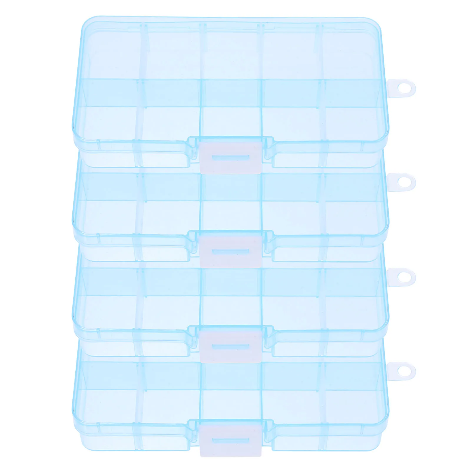 

4pcs Storage Box Small Parts Organizer Multi Compartment Jewelry Case Transparent PP Material Safe Practical Brush