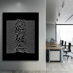 Nordic Simple Wall Art Black Joy Division Unknown Pleasures Music HD Canvas Poster Prints For Home Bedroom Living Room Decor