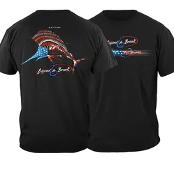 America Flag SailFish Skeleton Patriotic Angler Gift T-Shirt New Short Sleeve Casual 100% Cotton O-Neck Summer fashion manga