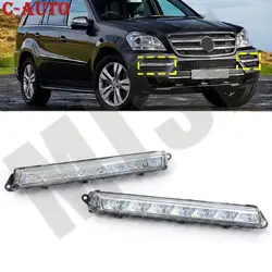 Left and Right Front LED Daytime Running Fog light For Mercedes Benz X164 GL320 GL350 GL450 GL550 ML63 AMG X166 2007-2013