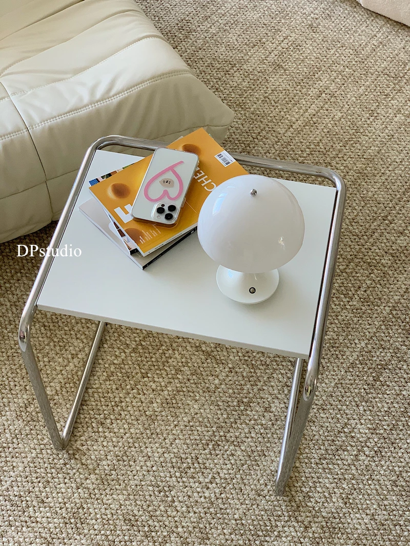 Stainless steel stackable side table, minimalist  , bedside storage cabinet, sofa, H-shaped