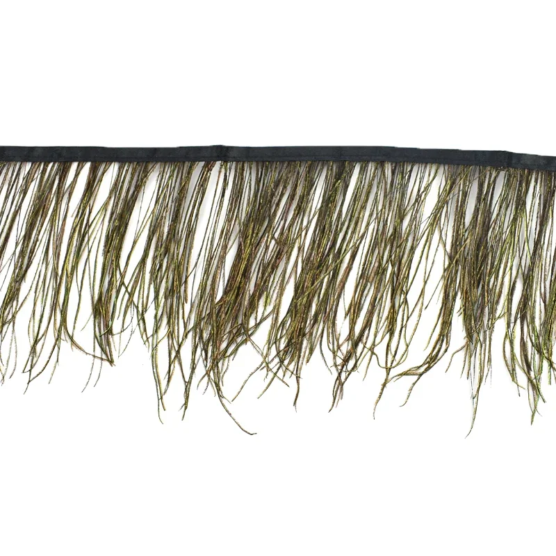 1 Meter natürliche Pfauenfedern auf Klebeband, Quastenfransen, Bänder, Materialien zum Fliegenbinden, Dekoration für Kleidung, Nähzubehör – Detail 6