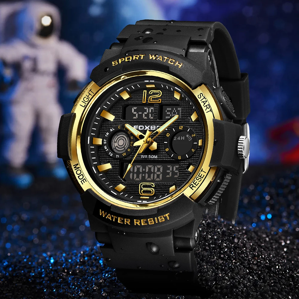 2025 LIGE New Men's Sports Digital Electronic Watch Full Function World Time LED Auto Hand Lifting Lamp Waterproof Watch For Men