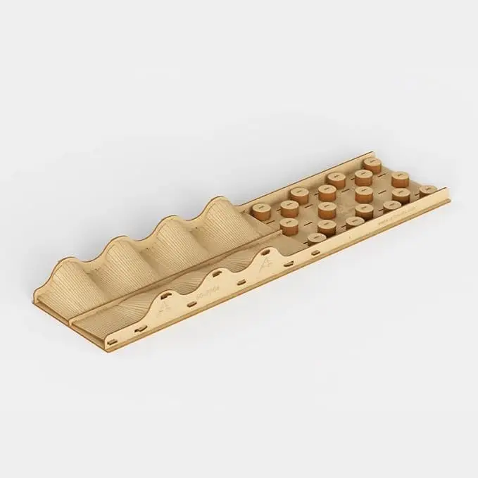 Wooden RC Crawler Bridge and Runway Set, Off-Road Obstacle Course for Axial SCX30 Size68*55*18CM【Wave Off-road】