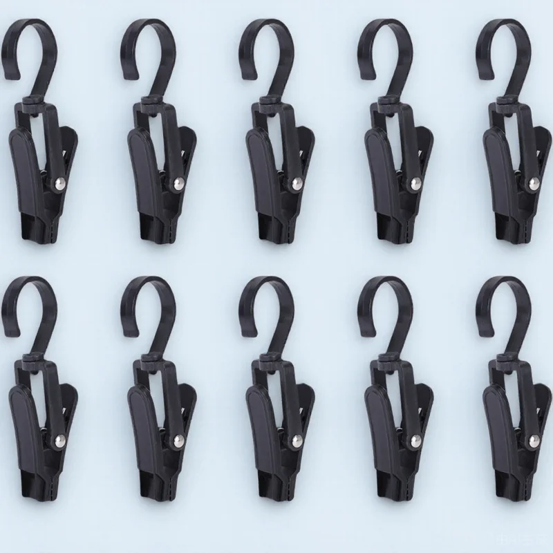 

10Pcs Swivel Gloves Clips Plastic Outdoor Laundry Hanging Pin 360 Degree Rotating Clothes Holder Household Travel