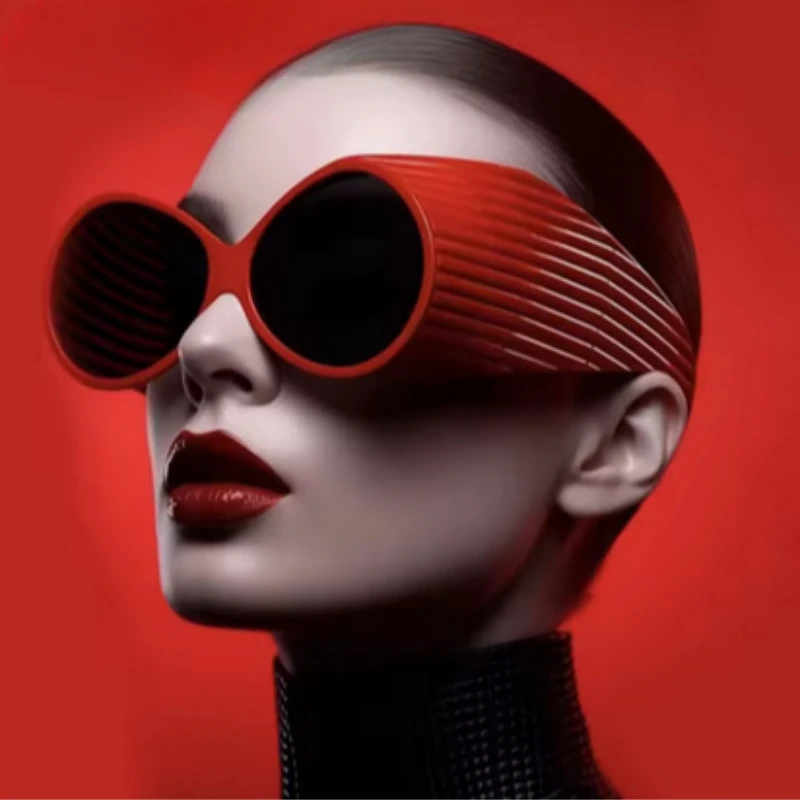 

Oversized Steampunk Round Sunglasses Women Retro 2000's Wrap Around Sun Glasses For Female 2025Fashion Big Frame Punk Sunglass