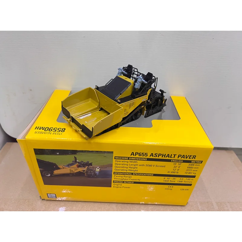 DM دييكاست 1:50 مقياس AP655 الأسفلت رصف سبيكة لودر أطفال بالريموت كنترول نموذج 85590MH جمع تذكارية عرض الحلي هدية