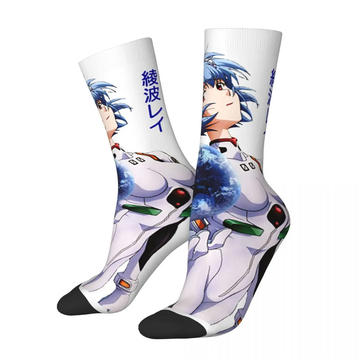 Calcetines deportivos Rei Ayanami para hombre y mujer, calcetín de poliéster, Anime japonés, Manga, primavera, verano, otoño e invierno, novedad