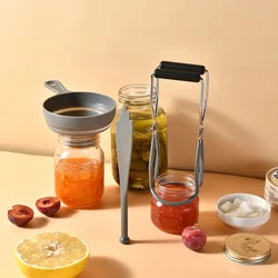 1/3Pcs Silicone Funnel Can Lifting Tongs Canning Funnel Hoppers Filter Canning Funnel with Grip Handle  Jar Glass Lifter