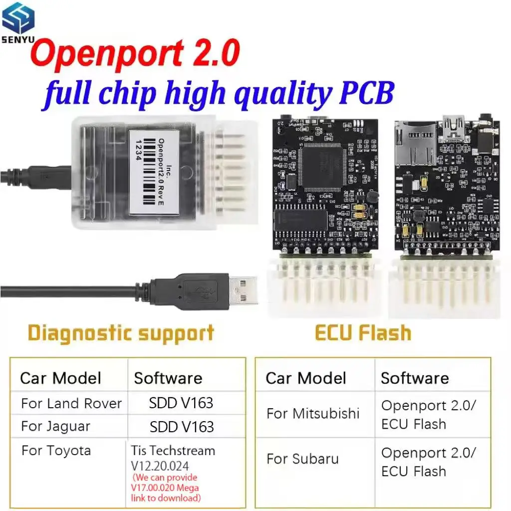 Openport 2.0 ECU FLASH Chip Tuning Tool for Mercedes J2534 Open Port 2.0 OBD2 Car Diagnostic Tool for Toyota Scanner Full Chip