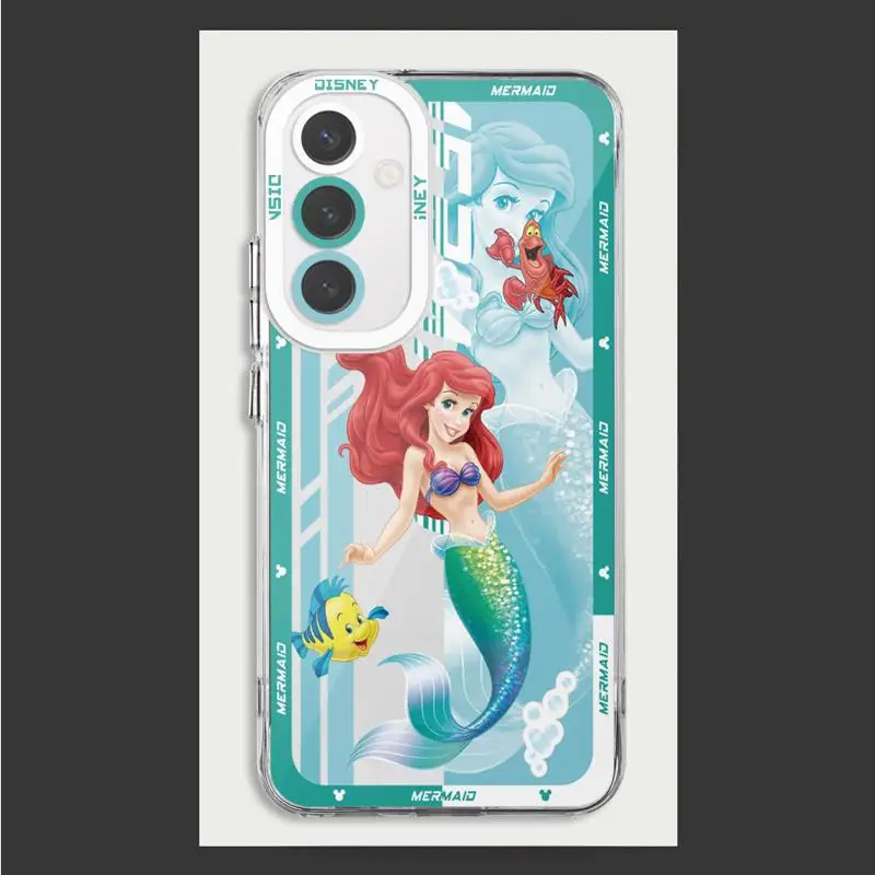 Stitch Mermaid Chip Clear Phone Case for Samsung Galaxy A55 A54 A53 A15 A14 A35 A25 A50 A05 A34 A33 A71 A72 Transparent