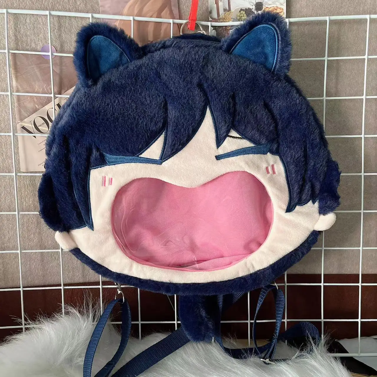 Genshin Impact Peripheral Doll Lyney Plush Backpack Cat Ears One Shoulder Bags Student Oblique Straddle Bags Cosplay Dropship