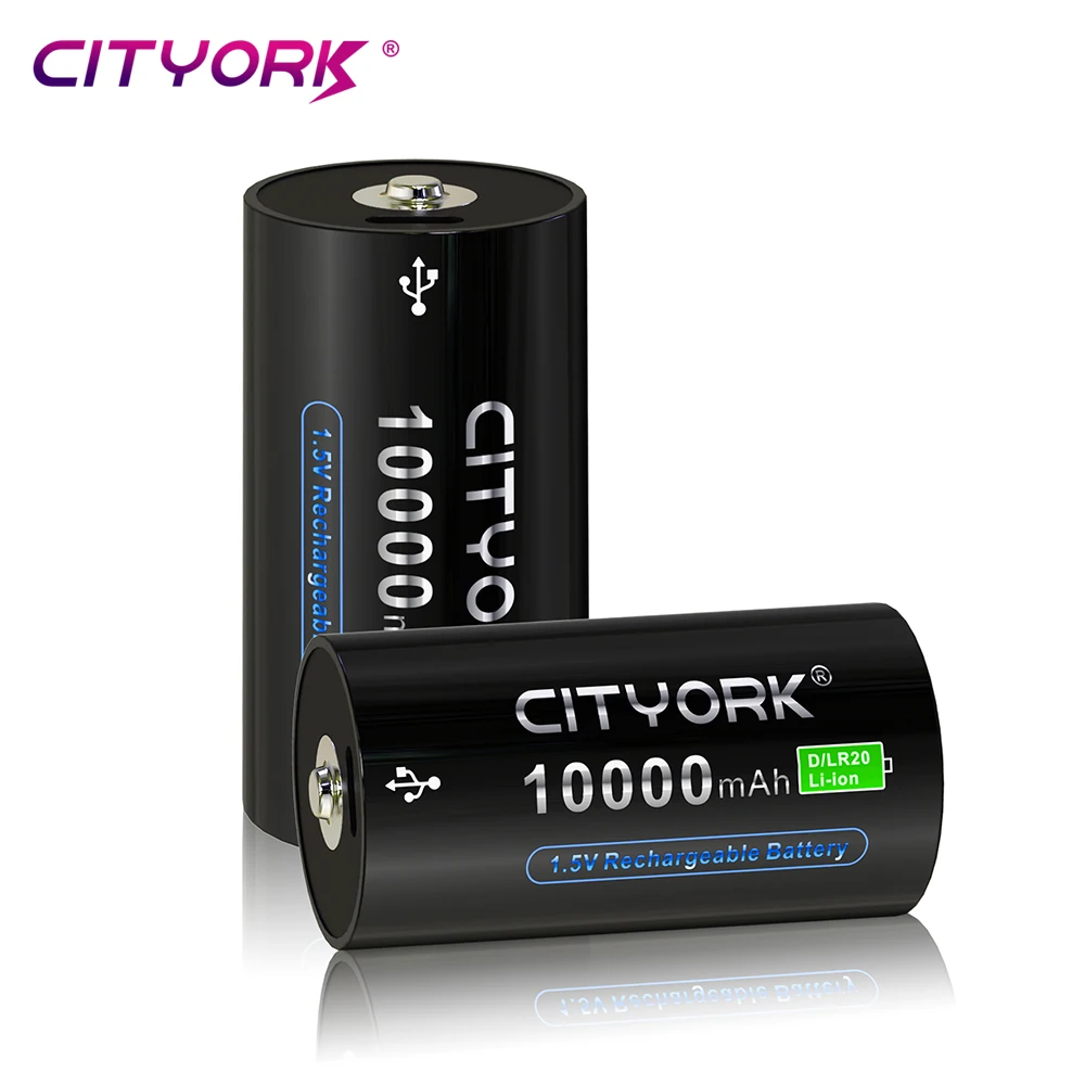 CITYORK D rozmiar akumulator litowy wielokrotnego ładowania 1,5 V USB R20 LR20 akumulatory litowo-jonowe z USB do kuchenki gazowej latarka woda