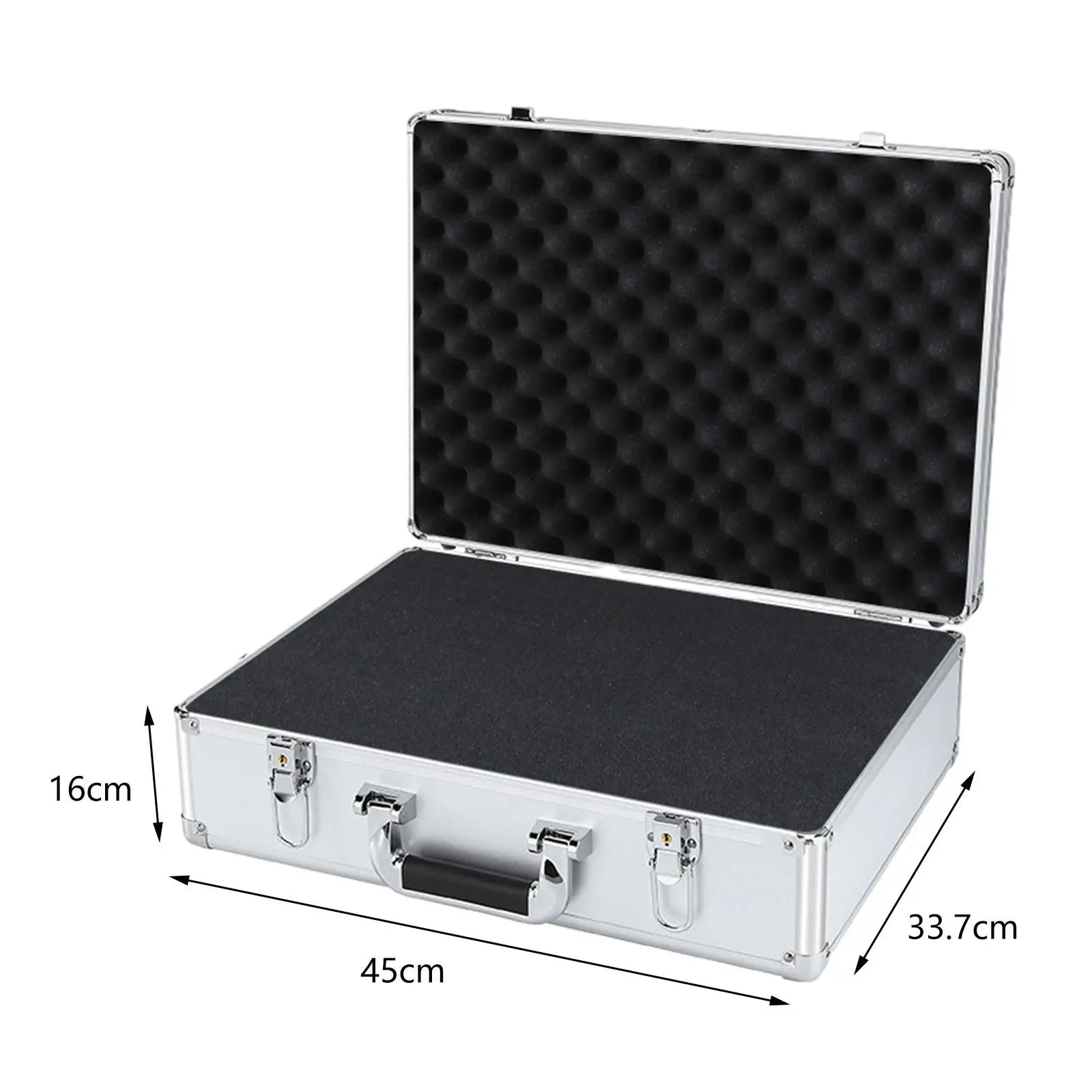 Estojo duro com espuma, Microfone à prova de choque, Alumínio