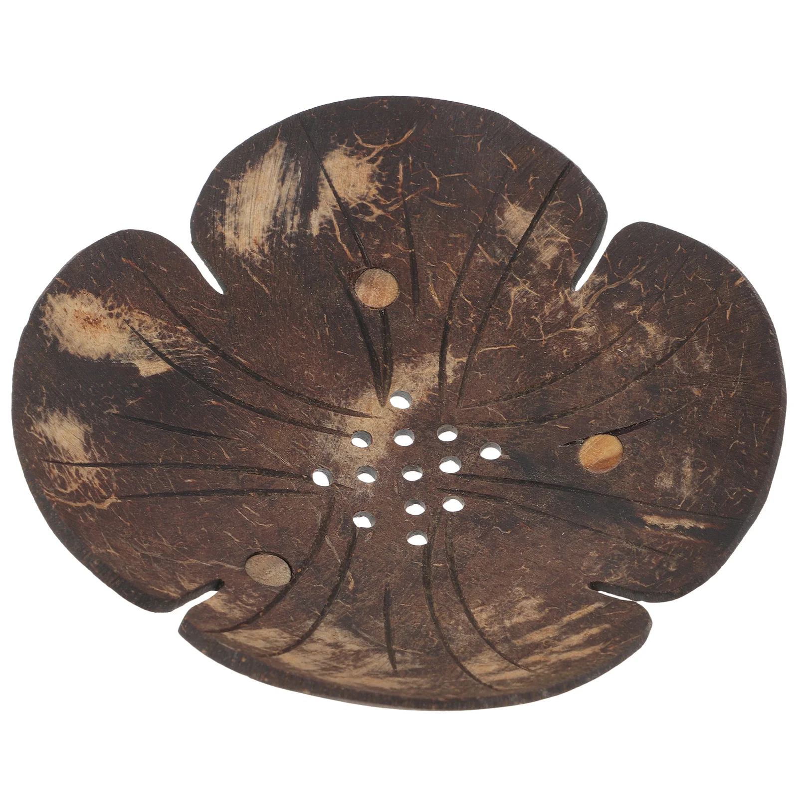 Creative Soap Holder Coconut Shell Dish Shower Bar Shampoo Container Self Draining Bathroom Kitchen Decorative Petal Design