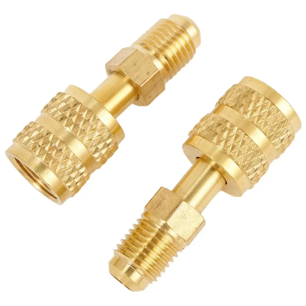 1Set Airco Adapter Mannelijke 5/16 \ "Sae Female 1/4 \ \" Sae Voor R410 /R32 Adapter Airco Reparatie Fluoride