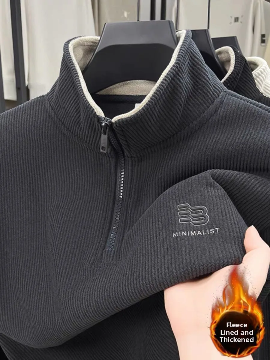 

Мужская утепленная толстовка на молнии с длинным рукавом, базовый слой, верхняя одежда, модная, стандартный крой