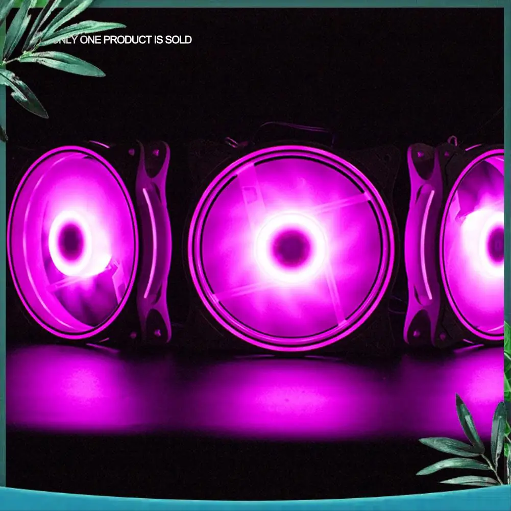 

YSS-12Cm Cooling Fan Aperture Inside And Outside Light Pink LED Silent High Wind Volume Computer RGB Cooling Fan