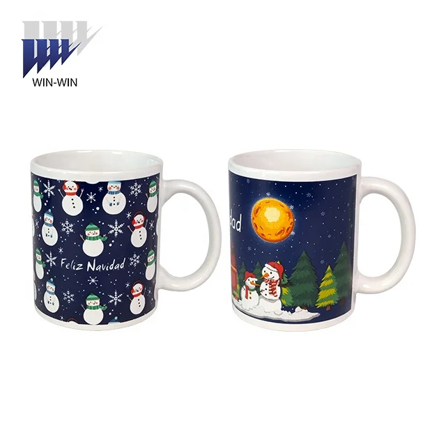 Good sell personalized logo Eco-Friendly  11oz christmas coffee mug for fine porcelain matte glossy design