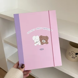 SKYSONIC 2025 New A5 Binder Collect Book 25mm Ring Cover Puppy Bear Diary Journal Refills Bandage Postcards Sticker Organizer