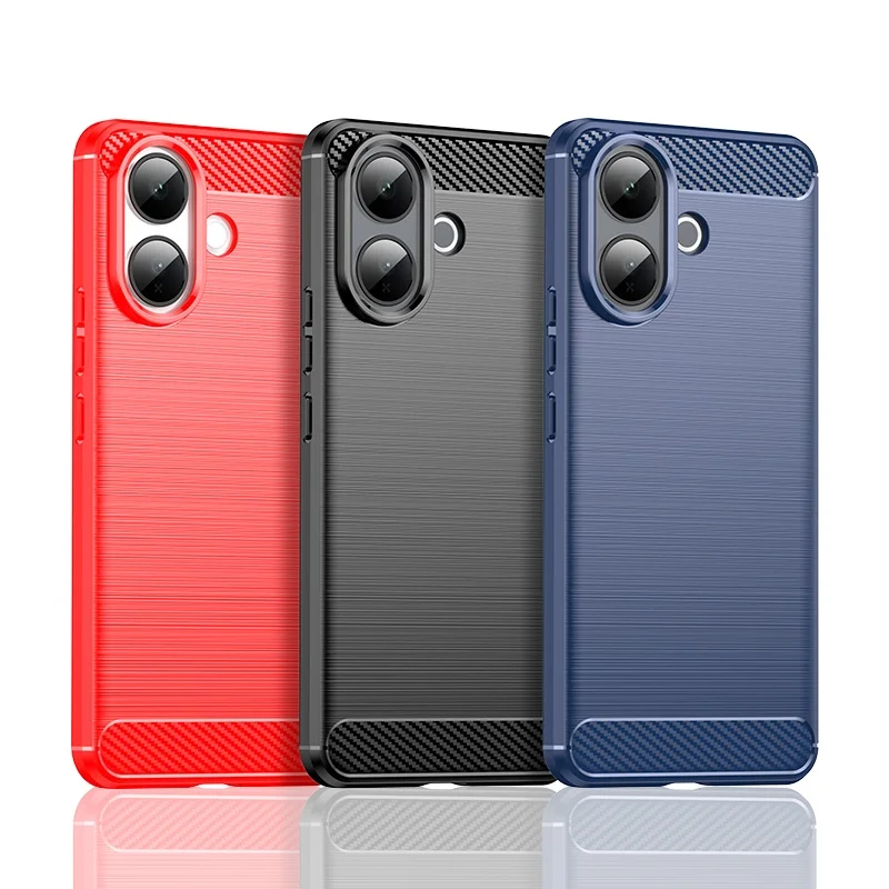 غطاء حماية لهاتف Vivo V60 Lite Vivo V60 Lite Capas درع مقاوم للصدمات مصد خلفي للهاتف من ألياف الكربون الناعمة من مادة البولي يوريثان Fundas Vivo V60 Lite