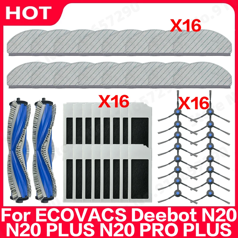 

For ECOVACS Deebot N20 N20 PLUS N20 PRO PLUS Spare Parts Main Side Brush Hepa Filter Mop Cloth Replacement Accessories