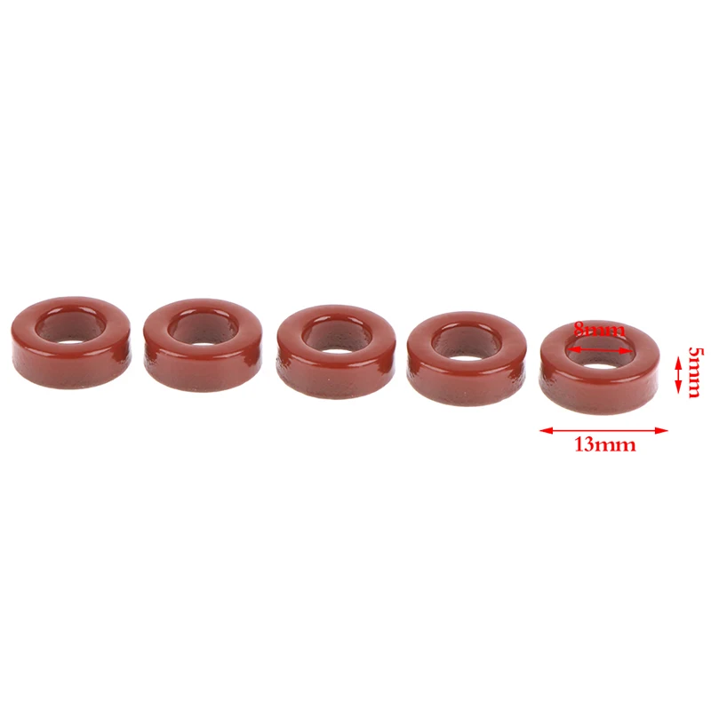 5pcs Carbonyl Iron Powder Cores T50-2 13*7*5 mm 4.9nH/N2 Ferrite Toroid Core Micro Metal Small Magnetic Ring Low Permeability