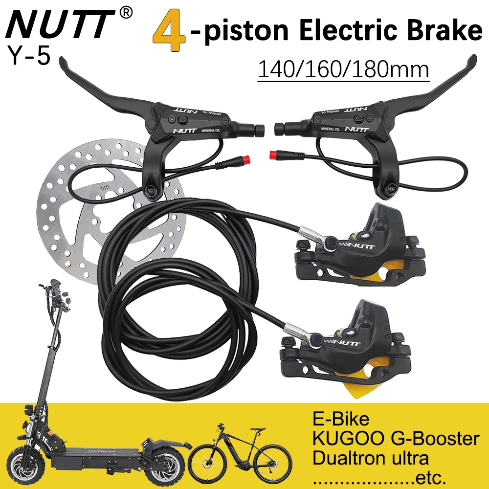 NUTT 4 Piston Y-5 Électrique E-Bike Scooter Frein À Disque Vélo Hydraulique 140 160 Rotor Pour A5-D KUGOO Dualtron Eagle Pro Kaabo Mantis Ultron