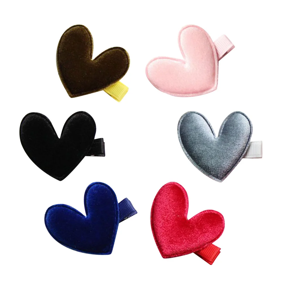 6 ชิ้นอุปกรณ์เสริมผม Love Heart Barrette คลิปเด็กสําหรับสาว Grace Elegant Hairpin รูป Hairclip เด็ก