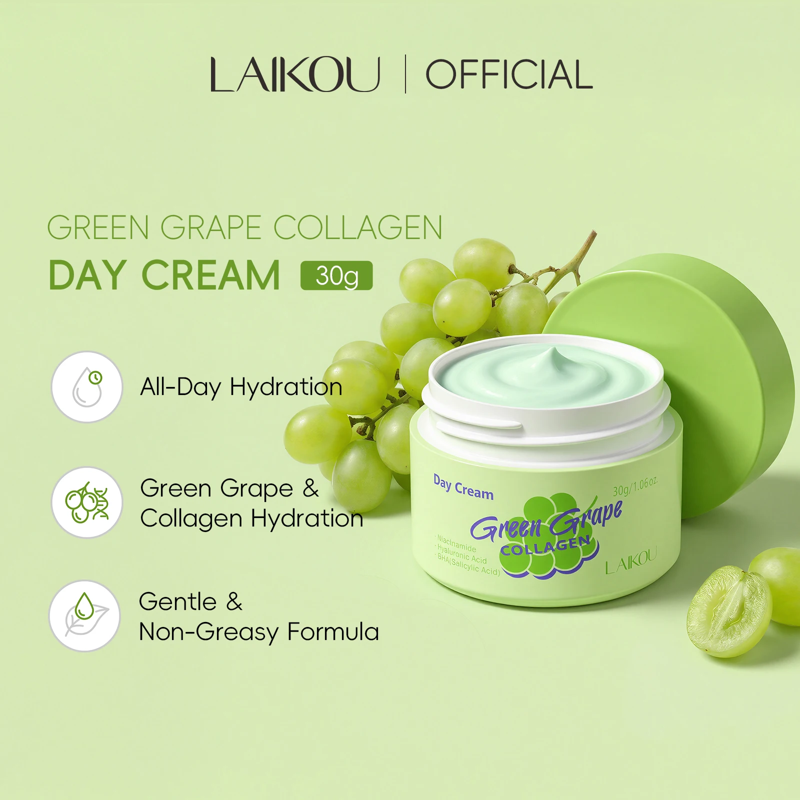 라이코우 그린 그레이프 콜라겐 데이 크림 30g 올데이 - Ceramide Moisturizer 리뷰 및 가격