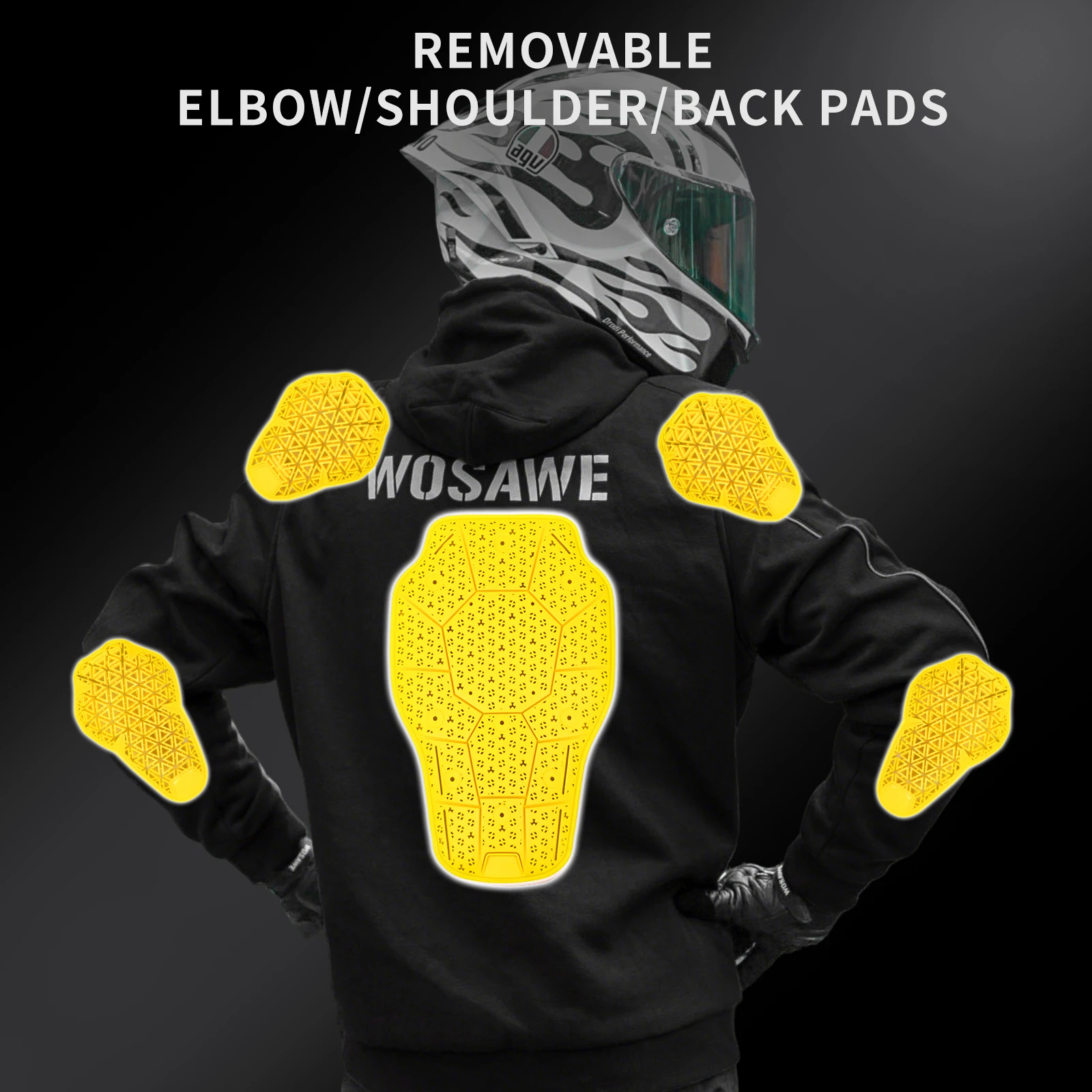 WOSAWE Motorcycle Hoodie Reflective Motocross Clothing Men Motorcycle Jacket Winter Warm Inner Liner Motorcycle Jackets
