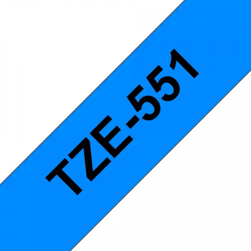 Brother TZe551 laminated tape Generica label-text black background about blue-wide 24mm x 8 meters BR-TZE551 tintasycartuchos.com