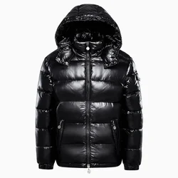 Male Fashion Casual Outerwear Parkas Solid Color Bright Down Coat Warm Down Jacket Men Winter Waterproof Puffer Jackets Coat