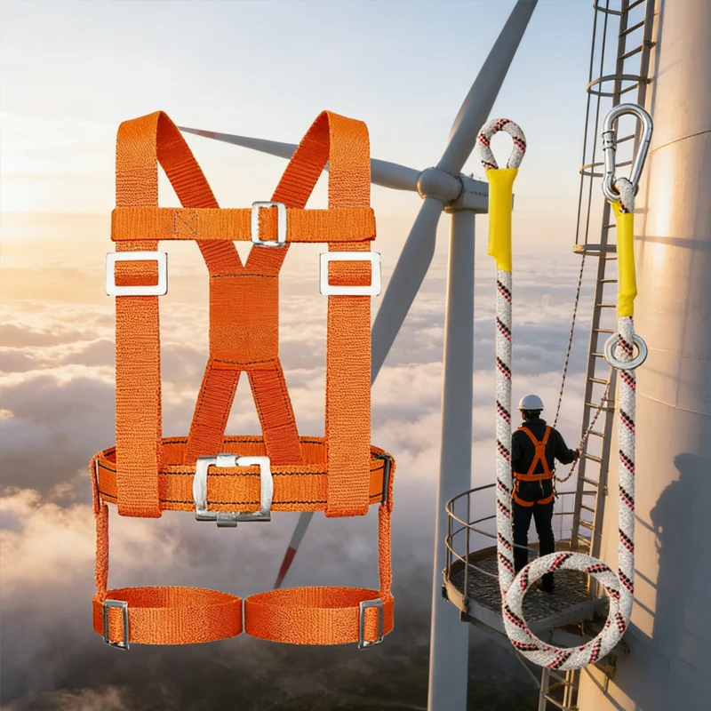 

Adjustable Climbing Gear Rappelling Harness Lanyard High Altitude Work Safety Belt Half Body Safety Harness Climbing Accessories